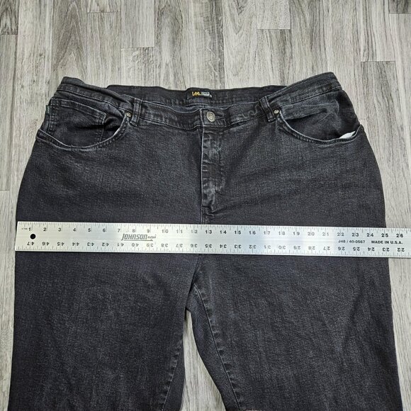 Lee Jeans Womens 22W Black Relaxed Fit Straight Leg Stretch Denim Plus Size - Picture 9 of 12
